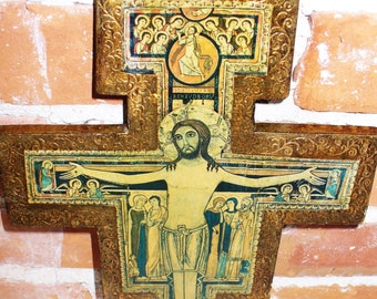 Vintage Made in Italy San Damiano Crucifix