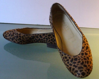 Flats Napa Valley Made in Italy Leopard Print Fur Ballet Flats