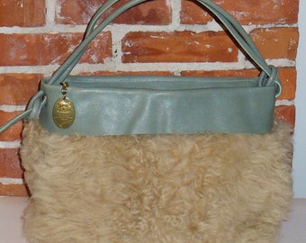 Vintage Made in Italy Il Bisonte Lambs Wool Shoulder Bag