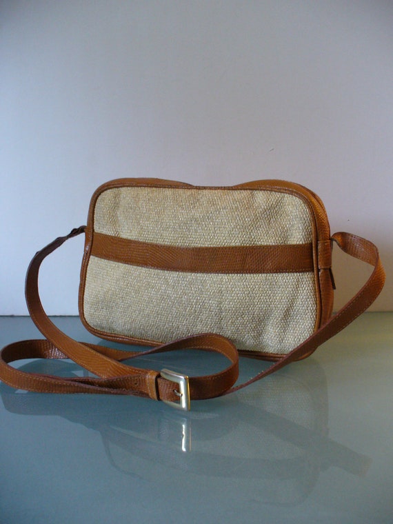 Made in Italy Talbots Linen And Leather Crossbody 