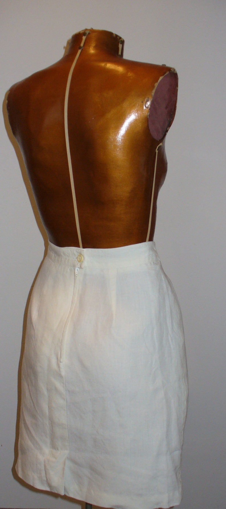 Vintage Max Mara Made in Italy Linen Skirt Size 4 US image 6