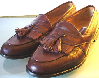 Johnston&Murphy Cordovan Tassle Loafers Made in Italy Size 9M US