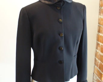 Giorgio Armani Made in Italy Black Silk Jacket Size 8US