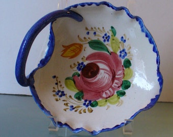 Vintage Made in Italy Pottery Leaf Shaped Serving Plate