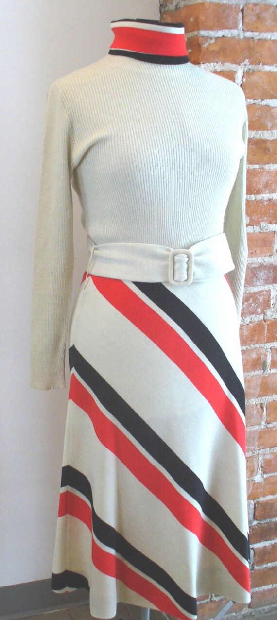 Vintage ARBE Made in Italy Knit Striped Wool Dress