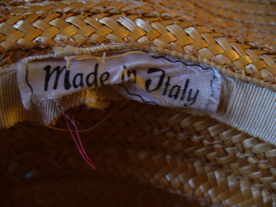 Made in Italy Large Wide Ruffle Brim Straw Hat - image 9