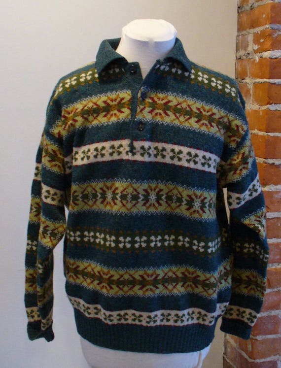 Benetton Made in Italy Fair Isle Sweater Size M