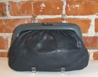 Made in Italy Steel Grey Clutch Bag
