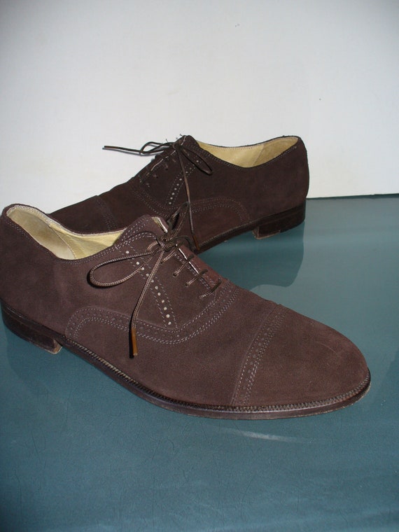 Vintage Brassboot Made in Italy Suede Wingtip Shoes Size  display picture 1