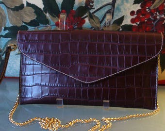Made in Italy Vera Pelle Alligator Embossed Clutch Bag