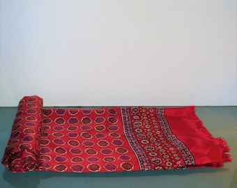 Vintage Cisco Made in Italy Hand Block Print Foulard Silk Neck Scarf