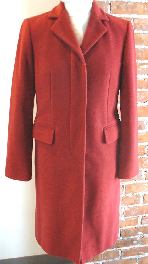 Vintage Benetton Made in Italy Tomato Red Overcoat