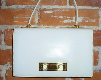 Vintage Leather School Florence  Accordion Bag Made in Italy