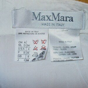 Vintage Max Mara Made in Italy Linen Skirt Size 4 US image 3