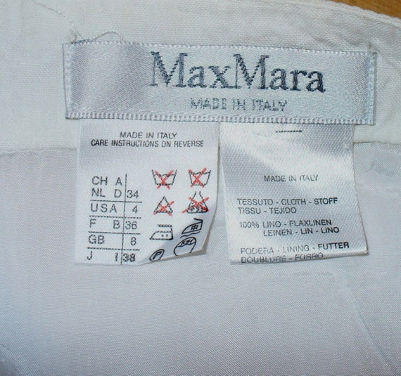 Vintage Max Mara Made in Italy Linen Skirt  Size … - image 3