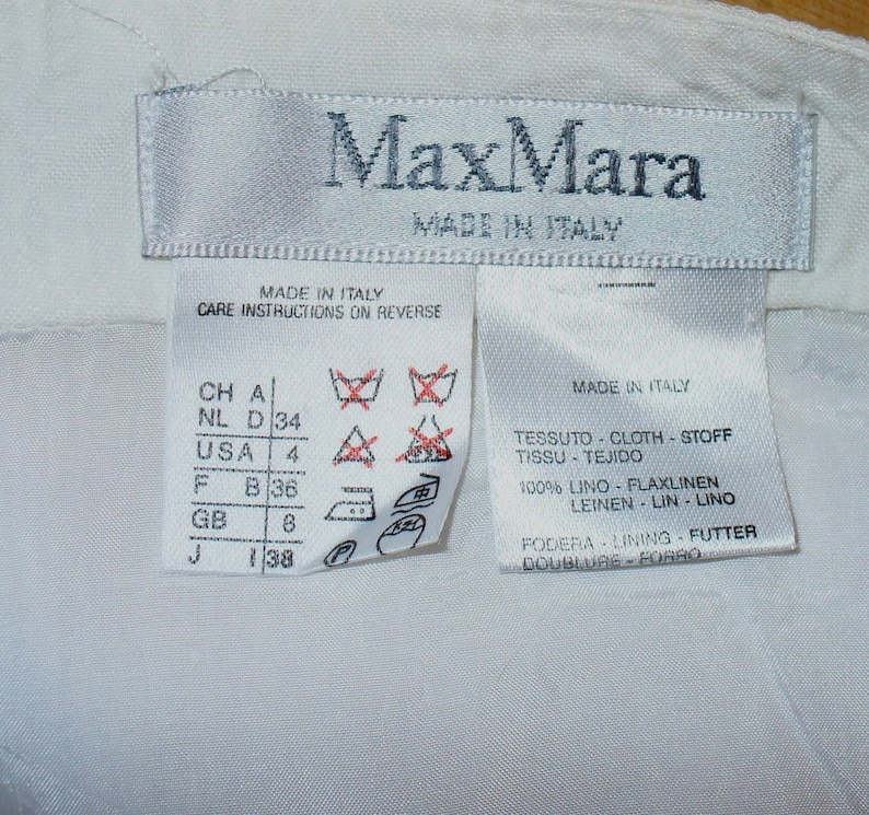 Vintage Max Mara Made in Italy Linen Skirt Size 4 US image 3