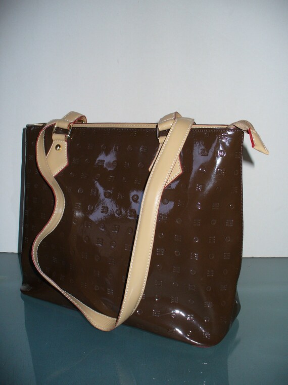 arcadia red patent leather purse