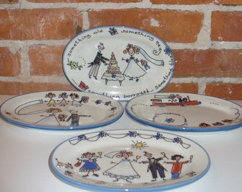 Vintage Brunelli Made in Italy Oval  Wedding Plates (4)