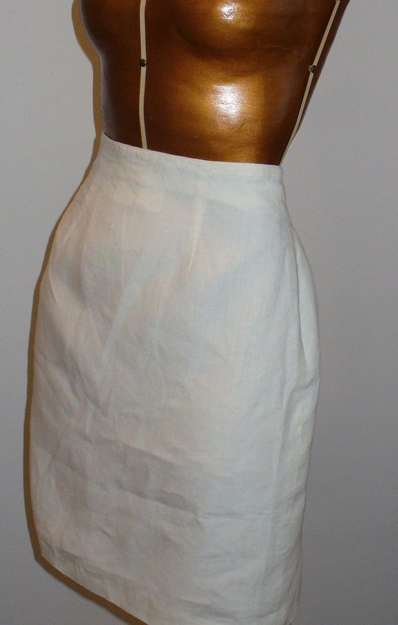Vintage Max Mara Made in Italy Linen Skirt  Size … - image 2