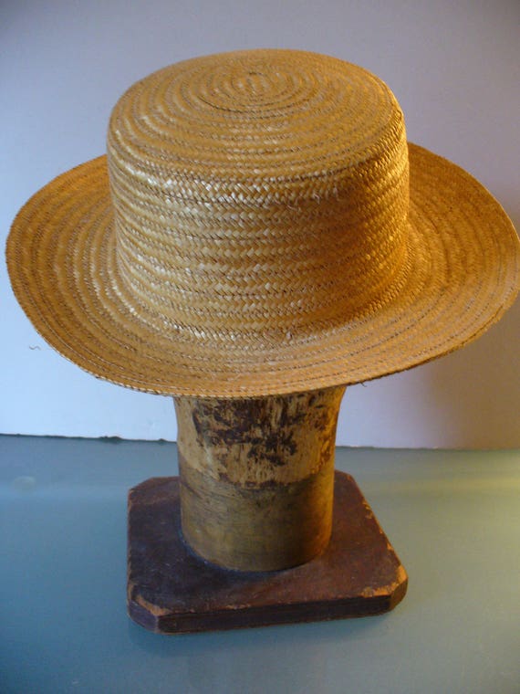 Vintage  Straw Boater Hat Made in Italy - image 4
