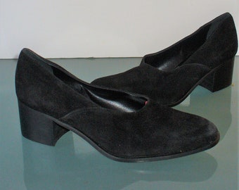 Vintage Made in Italy Fabianelli Suede Heeled Loafers Size 7M