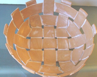 Italian Clay Woven Fruit Basket Made in Italy
