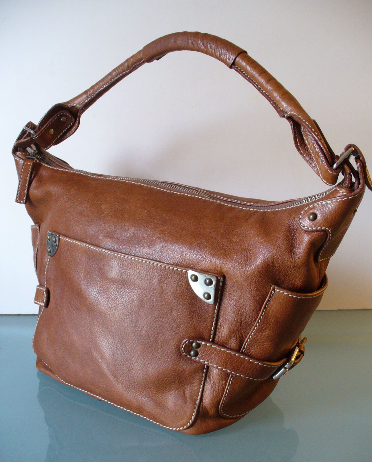 Nuovedive Made in Italy Hobo Style Leather Bag