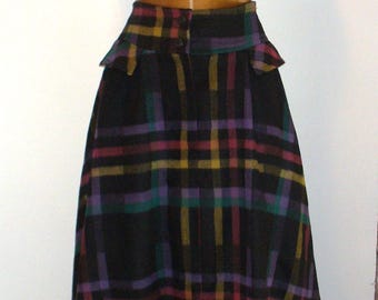 Vintage Maritess Made in Italy Plaid Skirt  Size 13