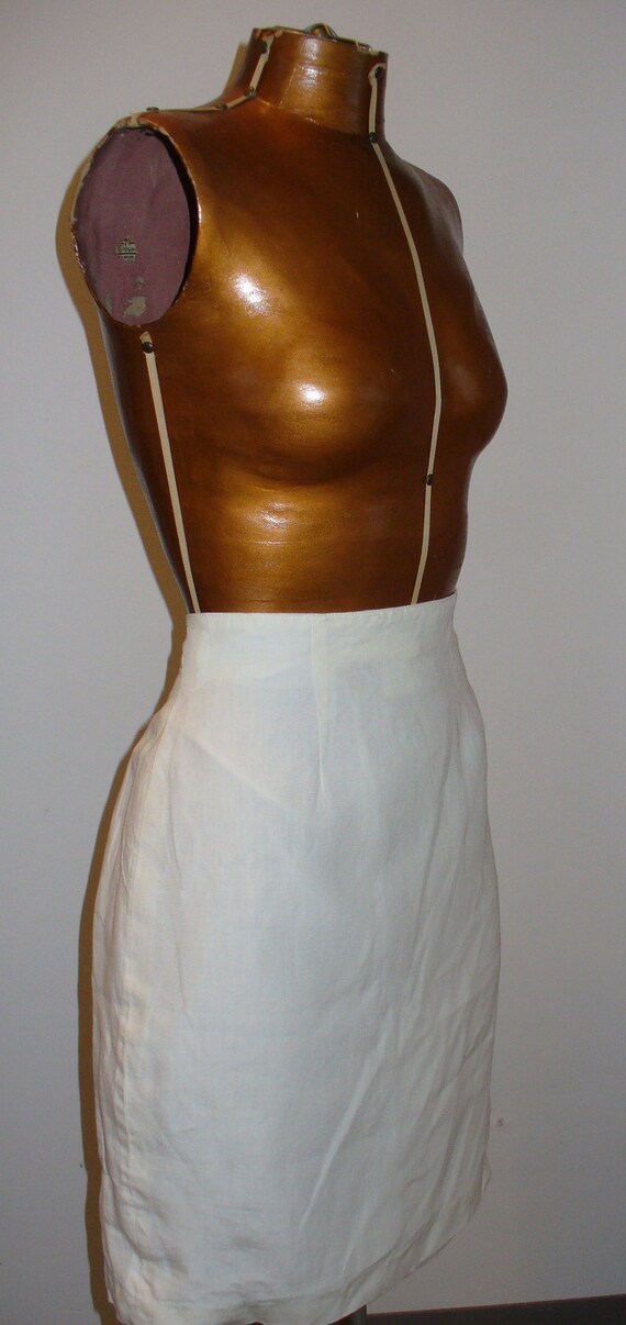 Vintage Max Mara Made in Italy Linen Skirt  Size … - image 4