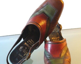 Vintage Amalfi By Rangoni Mod Patchwork  Pumps Size 6.5M US