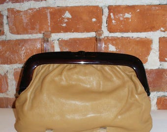 Made in Italy Camel Clutch Bag