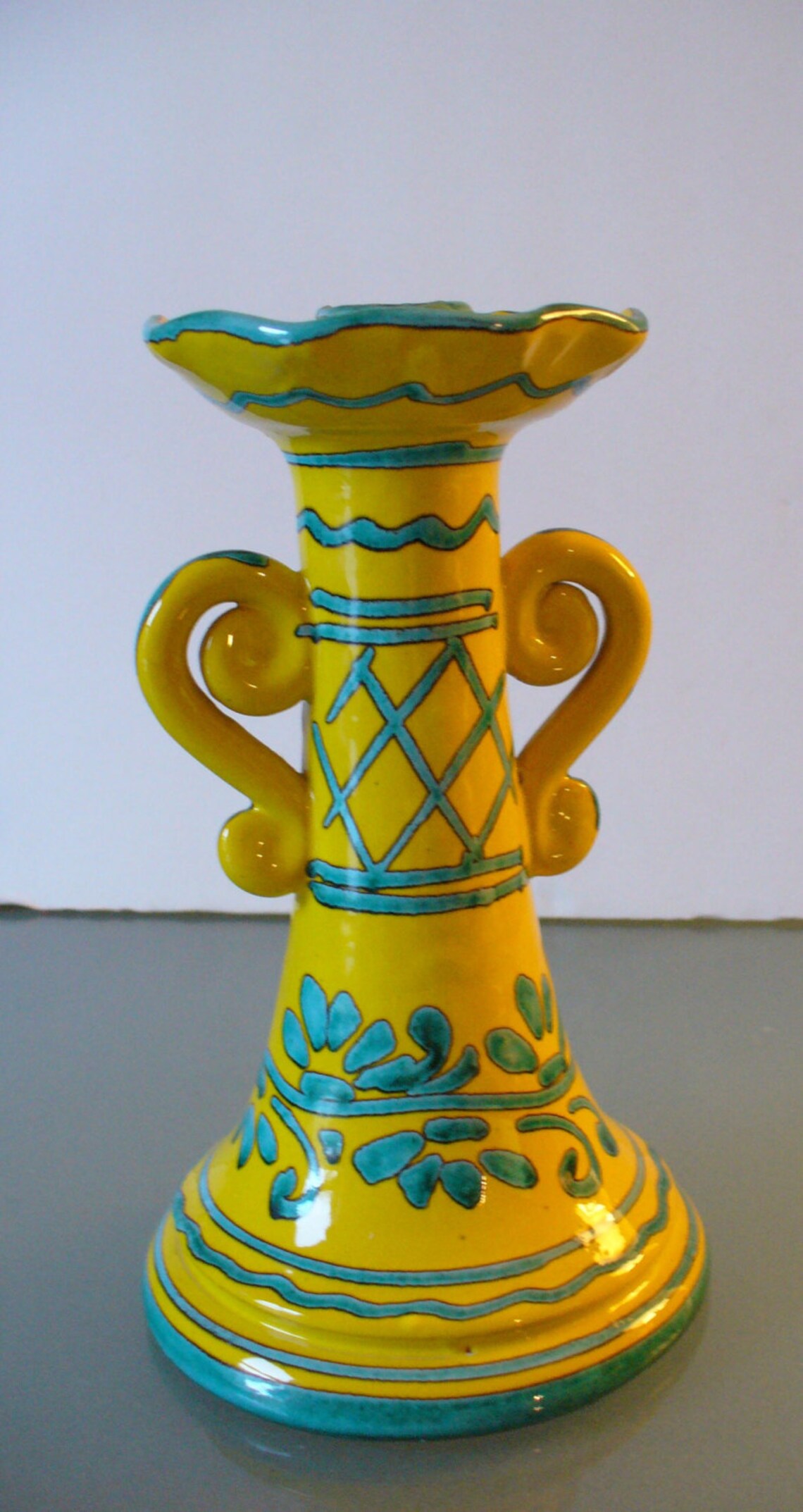 Made in Italy Pottery Candle Stick Holder Mancioli Etsy
