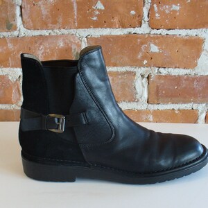 Alberto Fermani  Men’s Leather Boots,Made in Italy, Color Black, Size 40 Alberto Fermani Triumvirate Moto Biker Black Leather Ankle  main image 3
