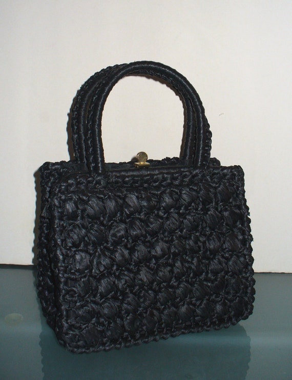 black raffia bag