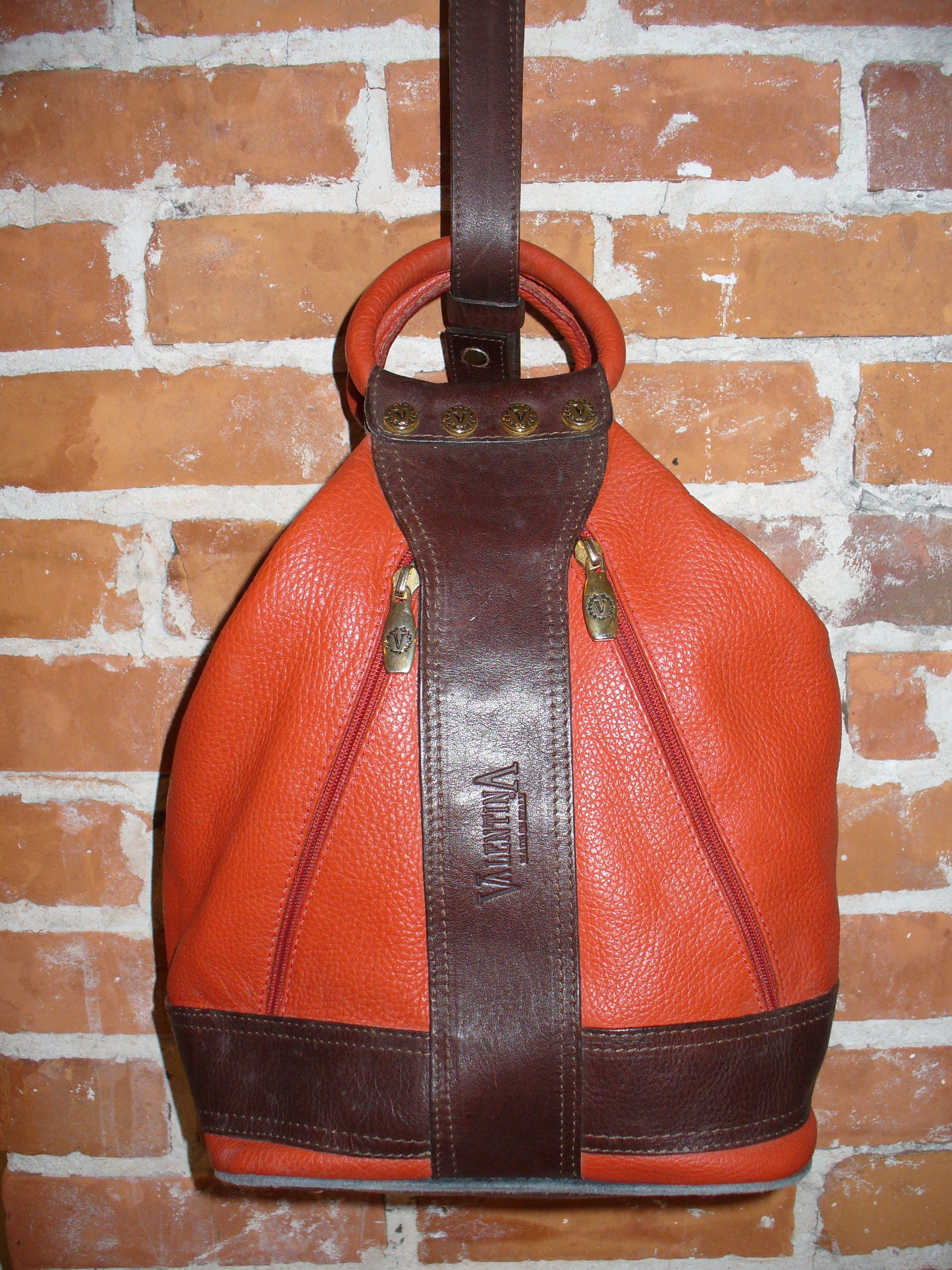 Small Valentina buffalo leather handbag and shoulder bag