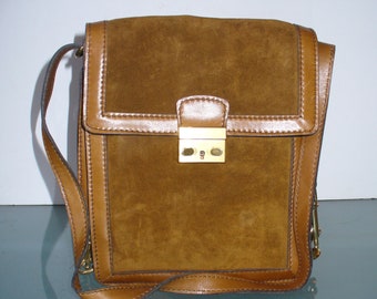 Vintage Lederer Cross Body Messenger Bag Made in Italy