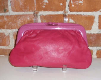 Made in Italy Hot Pink Clutch Bag