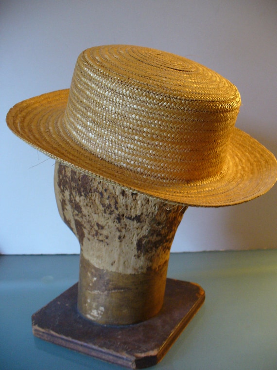 Vintage  Straw Boater Hat Made in Italy - image 2