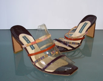 Made in Italy Mark Schwartz Patent Leather Strappy Heels Size 40 EU