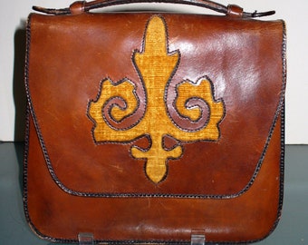 Vintage Gimbels Made in Italy Velvet & Leather Handbag