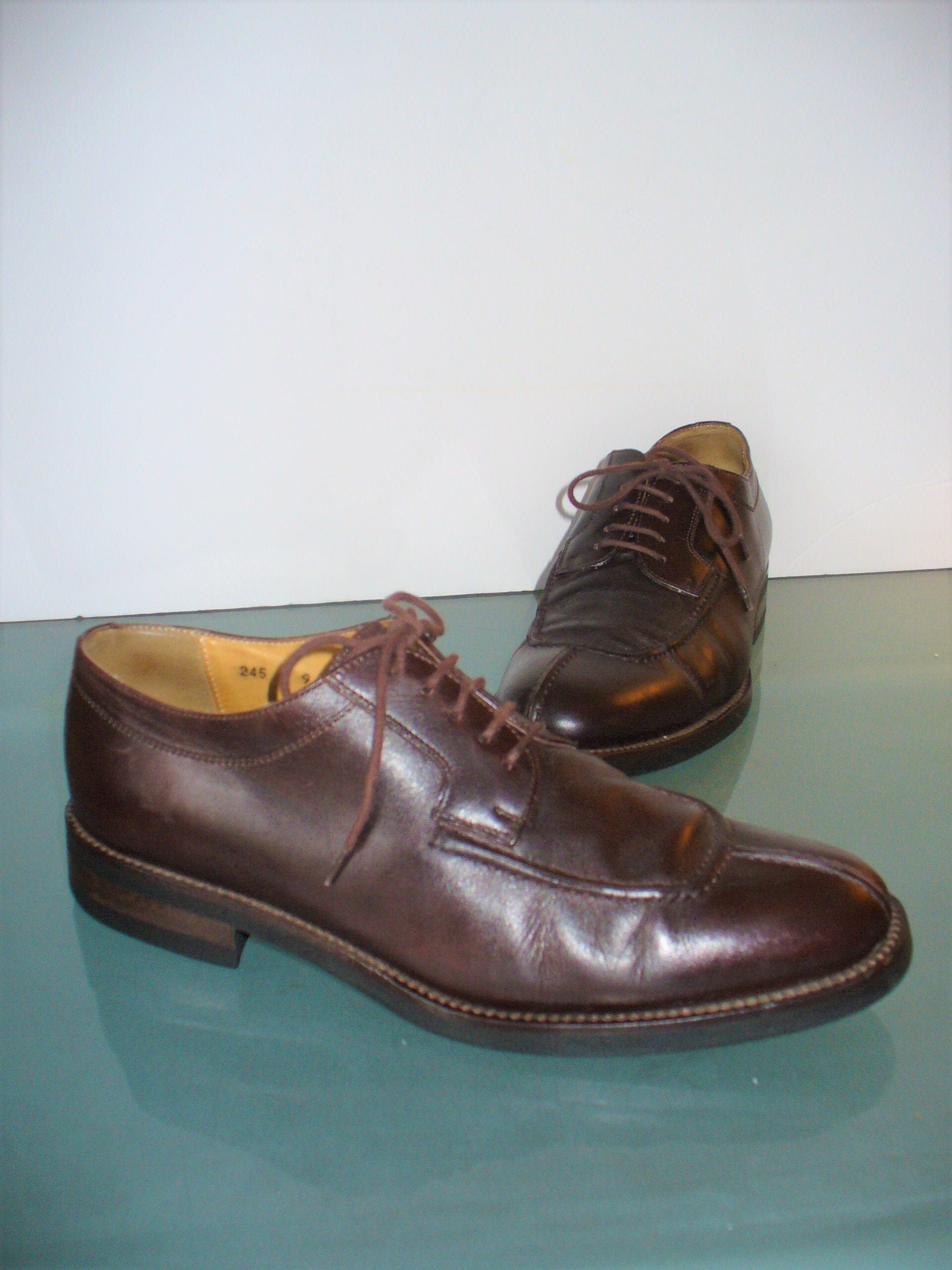 Barney’s New York Italian Oxfords Barneys New York Spazzolato Bluchers Black Italian Leather  main image 3
