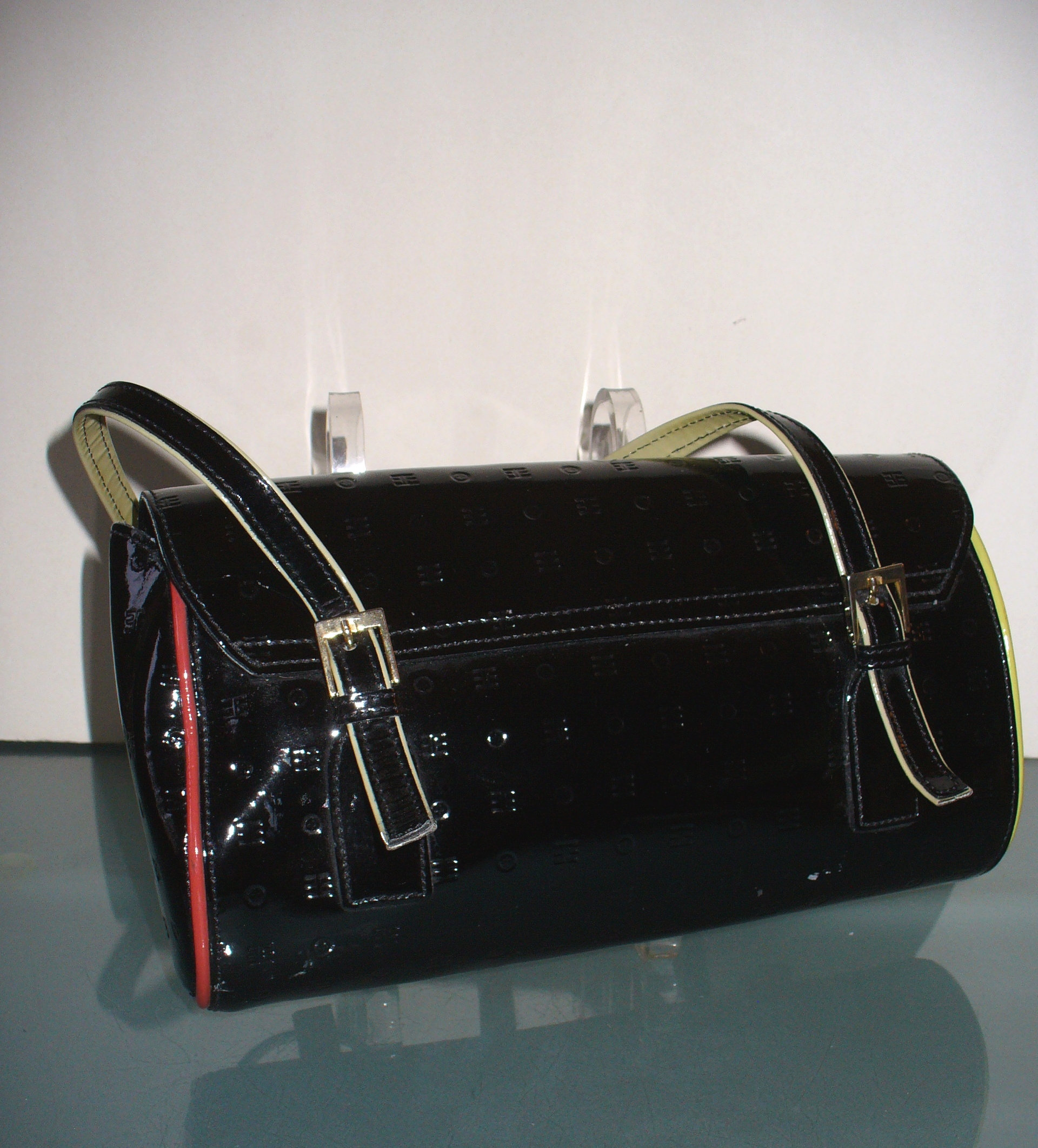 Arcadia Made in Italy Patent Leather Baguette Purse