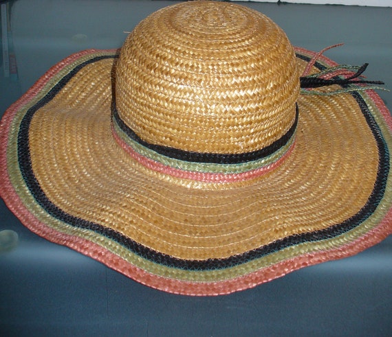 Made in Italy Large Wide Ruffle Brim Straw Hat - image 8