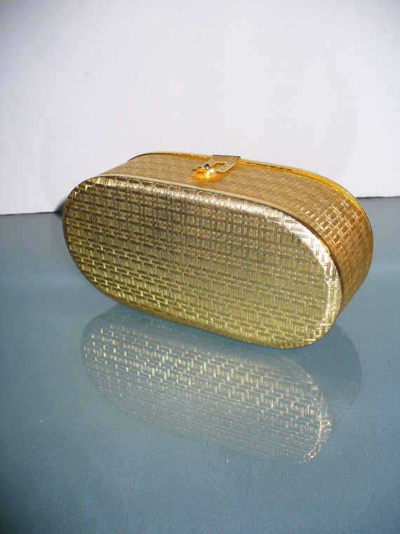 Dorian Continental Gold Metal Purse Made in Italy - image 7