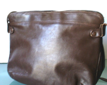 Vintage Made in Italy Chocolate Leather Crossbody  Bag