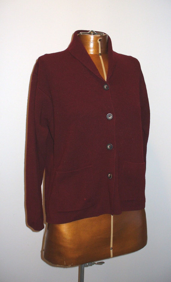 Made in Italy Talbots Claret Cardigan Sweater Size