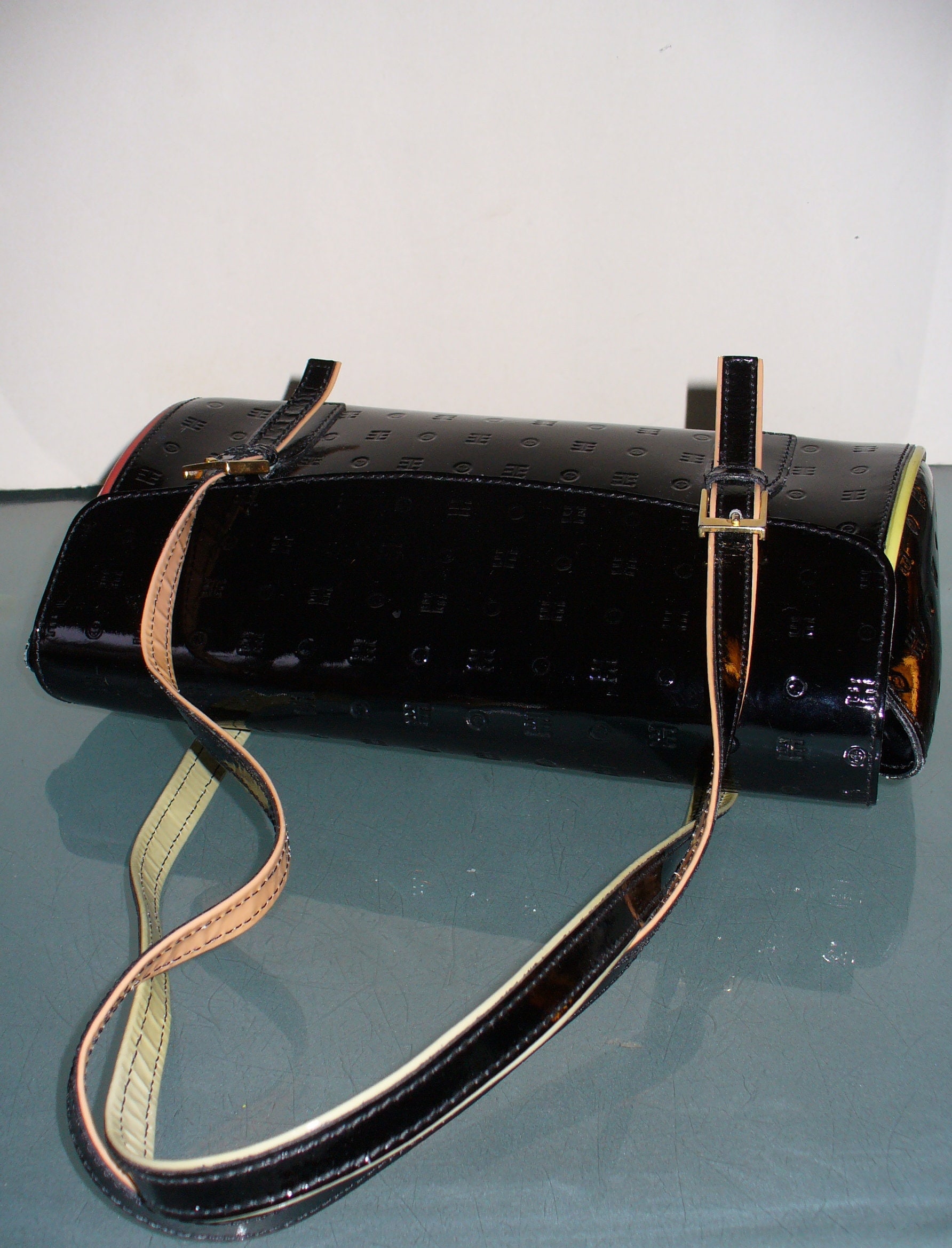 Arcadia Made in Italy Patent Leather Baguette Purse
