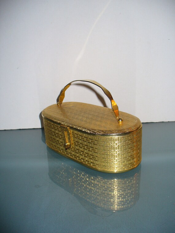 Dorian Continental Gold Metal Purse Made in Italy - image 4