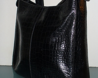 Vintage Claudia Made in Italy Mock Alligator Hobo Bag