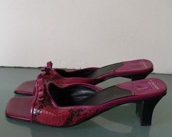 A. Giannetti Made in Italy Faux Snakeskin Heeled Sandal Size 9B